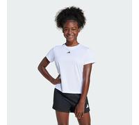 adidas Fille Train Essentials Regular Fit Logo Training Junior Girls Shirt, White/Black, 11-12 Years