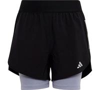 adidas Fille Two-In-One AEROREADY Woven Shorts, Black / Silver Violet / Reflective Silver, 14-15 Years