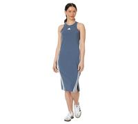 adidas Future Icon 3-Stripes Dress - Robe pour femme - Silhouette trapèze - Fentes latérales - Col rond, Encre Preloved / Blanc, S
