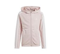 adidas Veste à capuche entièrement zippée Essentials 3-Stripes - Sandy Pink / White, Sandy Pink / White 128