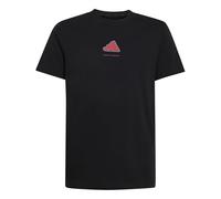 adidas Garçon Boys Slogan Single Jersey Shirt, Black, 9-10 Years