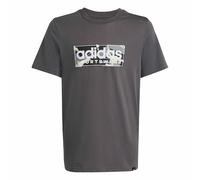 adidas Garçon Camo Linear Junior Boys Graphic Tee, Grey Five, 9-10 Years