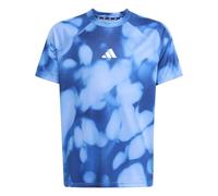 adidas Garçon Training Tee with Allover Graphic, Team Royal Blue/Dark Blue, 9-10 Years
