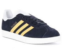 ADIDAS Gazelle 3 Rayures Classique 90s Unisexe Baskets En Marine Jaune UK 3 - 6