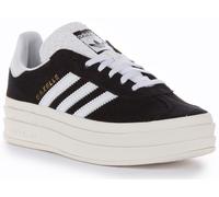 ADIDAS Gazelle Épais 3 Couches Plateforme Daim Chaussure Noir Blanc Femmes UK 3
