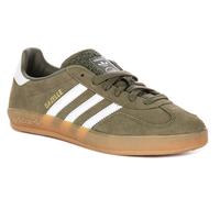 ADIDAS Gazelle Intérieur Q Panneau Gomme Semelle Hommes Baskets en Olive Blanc 3