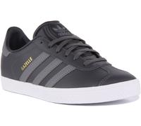 Adidas Gazelle J Style Rétro En Cuir Baskets Unisexes Noires UK 3 - 6