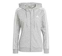 Adidas GL0802 W 3S FT FZ HD Sweatshirt Women's Medium Grey Heather/White S