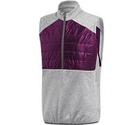 adidas Golf 2017 Mens 3 Stripes Climaheat Quilted 1/4 Zip Sleeveless Golf Gilet Red Midnight Small