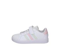 adidas Grand Court 2.0 Shoes Children Chaussures de Tennis, FTWR White/Crystal Jade/Clear Pink, 33 EU