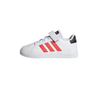 adidas Grand Court Elastic Lace and Top Strap Shoes Chaussures de Tennis, Cloud White/Bright Red/Core Black, 29 EU