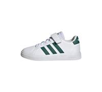adidas Grand Court Elastic Lace and Top Strap Shoes Chaussures de Tennis, Cloud White/Green/Cloud White, 35 EU
