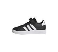 adidas Grand Court Elastic Lace and Top Strap Shoes Chaussures de Tennis, Core Black/Cloud White/Core Black, 30 EU