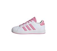 adidas Grand Court Lifestyle Chaussures de Tennis à Lacets Unisexe, FTWR White Bliss Pink Core Noir, 4.5 UK Child