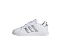 adidas Grand Court Lifestyle Tennis Lace-Up, Baskets Unisexe Enfants, ftwr white/matte silver/matte silver,