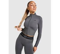 adidas Haut zippé à côtes Hyperglam - Gris XS