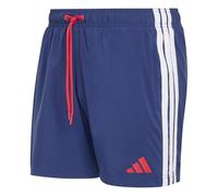 adidas Herren 3 Stripes Swim Shorts 5 inch, Dark Blue/Pure Ruby, XS