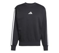 adidas Herren Essential Three Stripes Fleece Sweatshirt, Black/White, XS