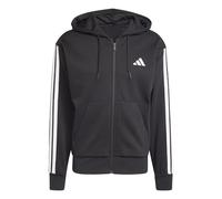 Adidas Herren Essential Three Stripes Fleece Zipper Hoodie, Black/White, S