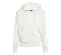 adidas Herren Essential Three Stripes Fleece Zipper Hoodie, Wonder Alumina/White, M