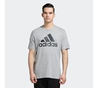 adidas Herren Essentials BIG Logo Single Jersey Tee, Medium Grey Heather/Black, M