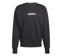 adidas Herren Essentials Linear Fleece Sweatshirt, Black/White, L