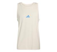 adidas Herren Essentials Small Logo Single Jersey Tank Top, Off White/Lucid Ray Blue, S