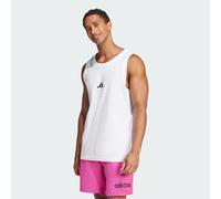 adidas Herren Essentials Small Logo Single Jersey Tank Top, White/Black, XXL