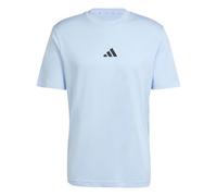 Adidas Herren Essentials Small Logo Single Jersey Tee, Glow Blue/Black, L