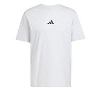 Adidas Herren Essentials Small Logo Single Jersey Tee, Light Grey Heather/Black, XL