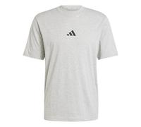 adidas Herren Essentials Small Logo Single Jersey Tee, Medium Grey Heather/Black, M