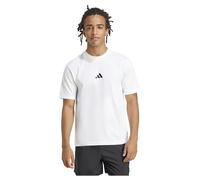 adidas Herren Essentials Small Logo Single Jersey Tee, White/Black, M