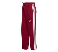 adidas Herren Essentials Three Stripes Fleece Wide Leg Pant, Active Maroon/White, XL