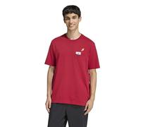 adidas Herren Mini Embroidery Basketball Graphic T-Shirt, Active Maroon, M
