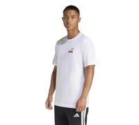 adidas Herren Mini Embroidery Surfing Graphic T-Shirt, White, M