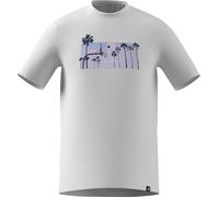 adidas Herren Summer Sunset Graphic T-Shirt, White, S