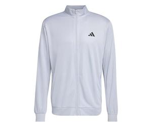 adidas Herren Workout Essentials All-Set 3-Stripes Knit Track Top, Halo Silver/Black, XS