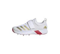 adidas Homme Adipower Vector Chaussures de Cricket, Cloud White/Gold Metallic/Pure Ruby, 44 EU
