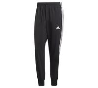 adidas Homme AEROREADY Essentials Tapered Cuff Woven 3-Stripes Pants, Black/White, XXL Short