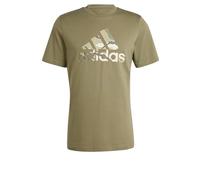 adidas Homme Camo Badge of Sport Graphic Tee, Olive Strata, M
