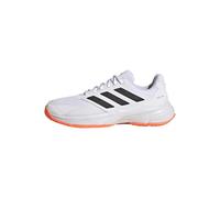 adidas Homme Courtjam Control 3 Tennis Shoes, FTWR White/Core Black/Lucid Orange, 46 EU