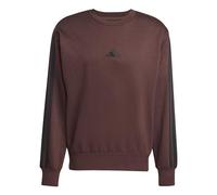 adidas Homme Essential Three Stripes Fleece Sweatshirt, Shadow Brown/Black, L