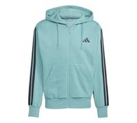 Adidas Homme Essential Three Stripes Fleece Zipper Hoodie, Powder Teal/Black, M