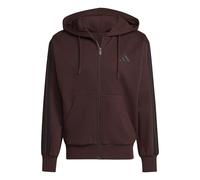 Adidas Homme Essential Three Stripes Fleece Zipper Hoodie, Shadow Brown/Black, S