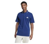 adidas Homme Essential Three Stripes Pique Polo Shirt, Dark Blue/White, S