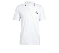 adidas Homme Essential Three Stripes Pique Polo Shirt, White/Black, XL