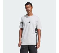 adidas Homme Essential Three Stripes Single Jersey Shirt, Medium Grey Heather/Black, S