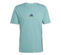 adidas Homme Essential Three Stripes Single Jersey Tee, Powder Teal/Black, XXL