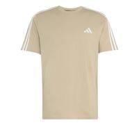 adidas Homme Essentials 3-Stripes Single Jersey Left Chest Nded Shirt, Khaki Three/White, S