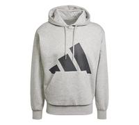 adidas Homme Essentials BIG Logo Fleece Hoodie, Medium Grey Heather/Black, S